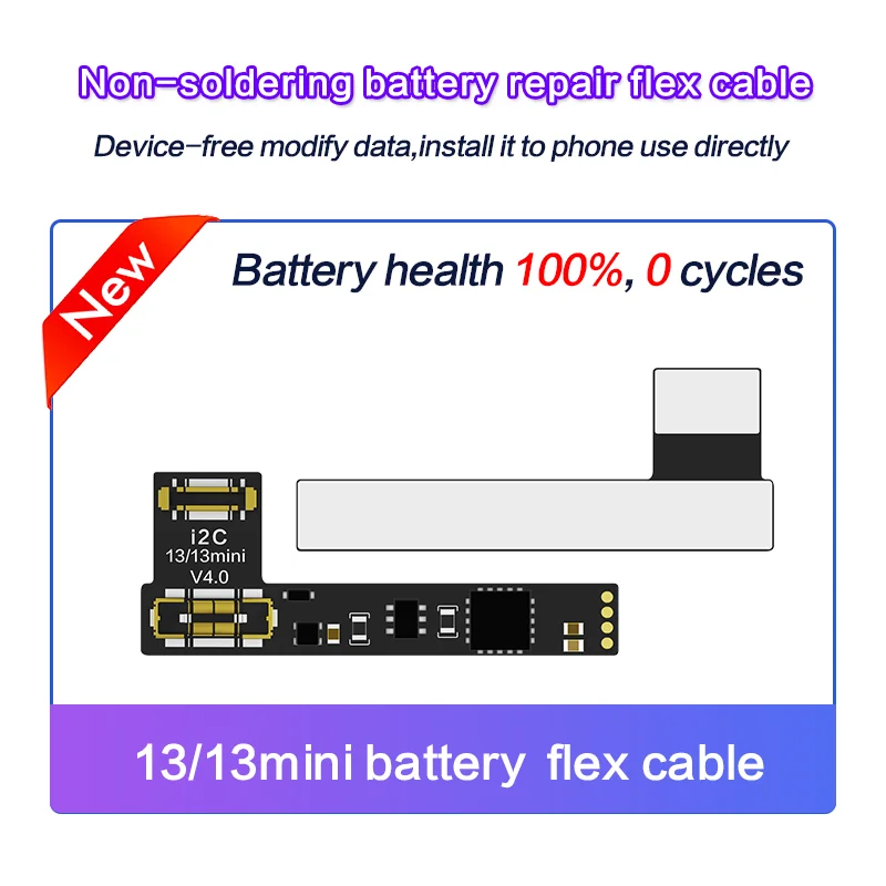 i2C Non-Soldering Battery Repair FPC Flex For iPhone 15 14 13 12 11 Pro Max i2c I6S BR-13 KC01 KC02S KC03 Tag On Cable Replace