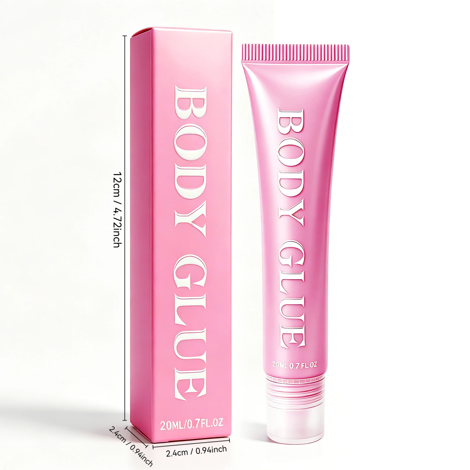 Body adhesive, sweat-proof and waterproof, non-staining, and easily washable with soap and water.
