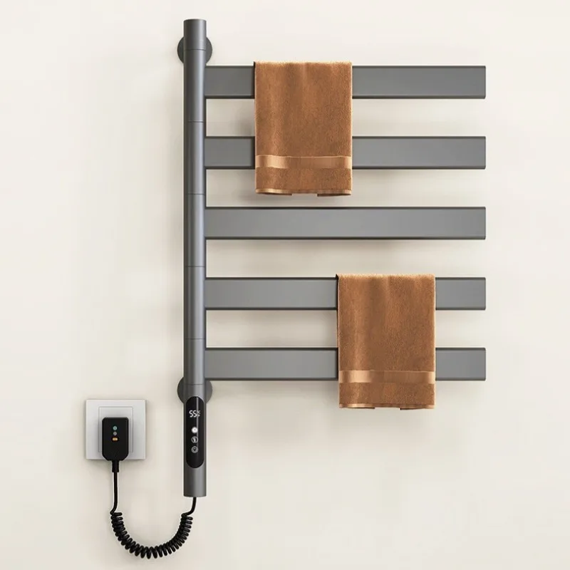 Electric Heated Towel Rail Stainless Steel Towel Rack Wall Rotating Towels Radiator Aesthetic Towels Dryer Bathroom Accessories