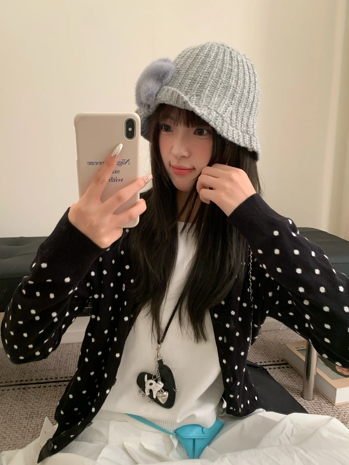 여성을위한 달콤한 니트 어부 모자 가을, 겨울 큰 머리 둘레 분지 모자 다목적 유행 모직 모자