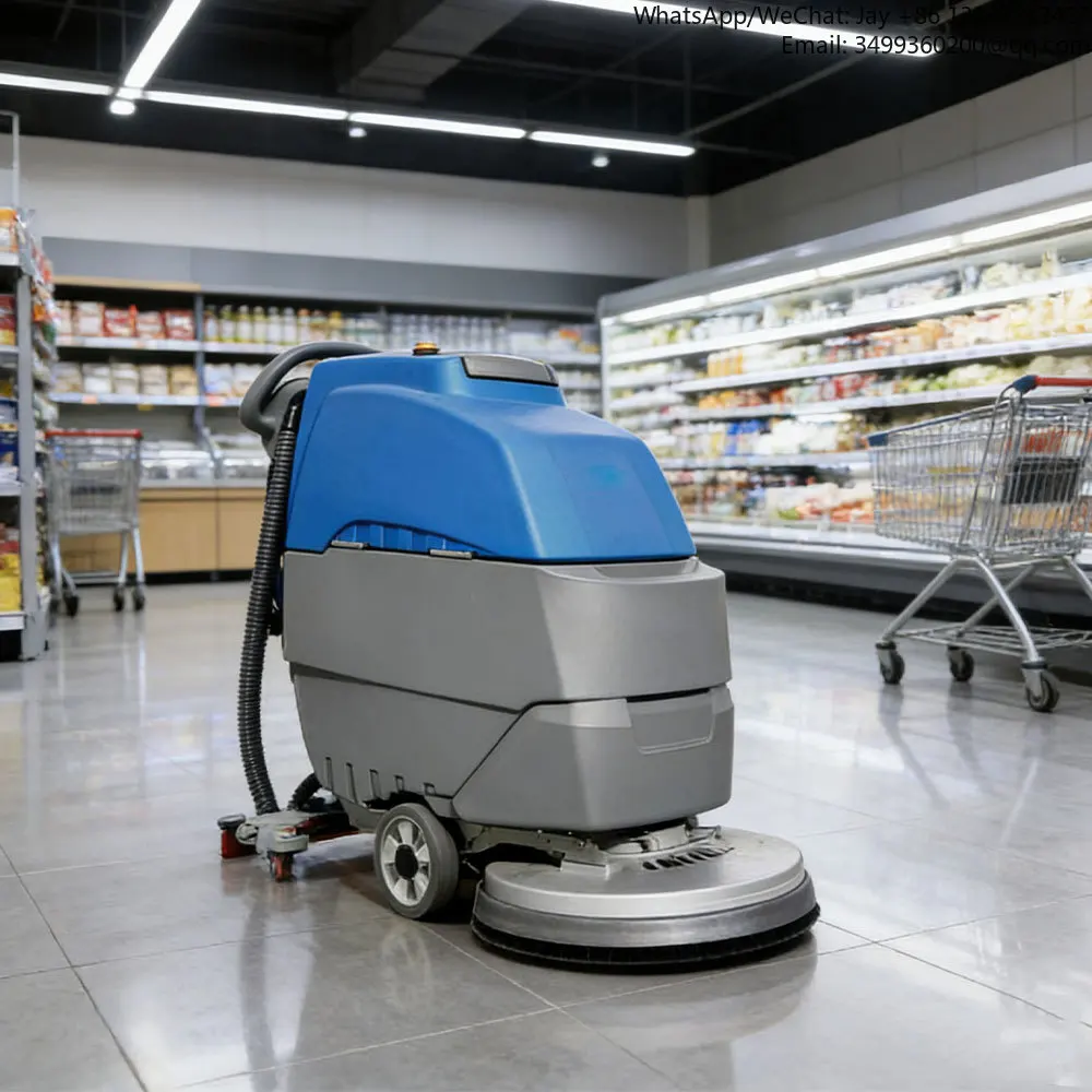 

Mini Floor Scrubber Compact Battery Operated Electric Cleaning Machine Portable Small Scrubber Dryer For Home Use