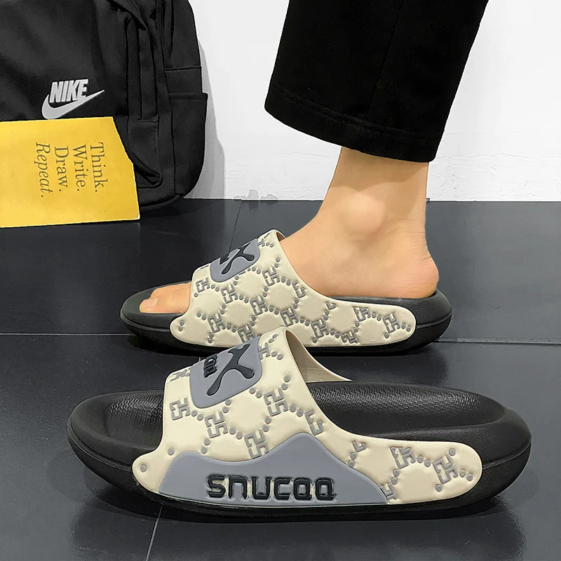 

Men's Summer Casual Beach Sports Slippers Anti-Slip Thick Bottom Internet Famous Super Popular Sandals EVA Flat Heel