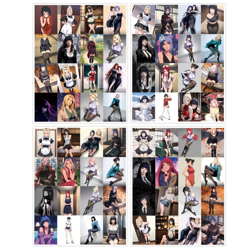 64pcs Anime Naruto Vrouwelijke Karakters Meid Collectie Graffiti Stickers Decals Koffer Gitaar Decoratie DIY Kids Klassiekers Speelgoed