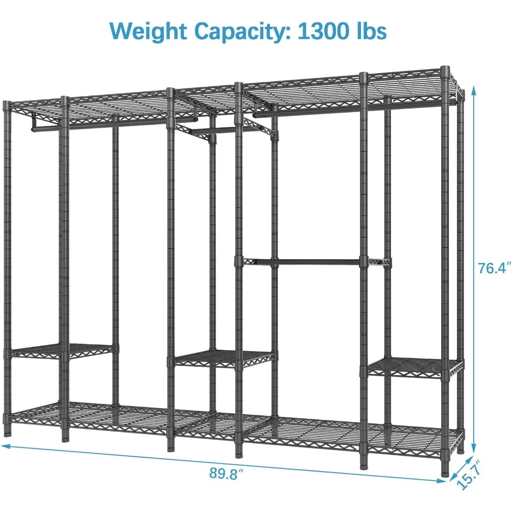 Rack de armário portátil extra grande V50 - Armário autônomo resistente para uso multifuncional do quarto