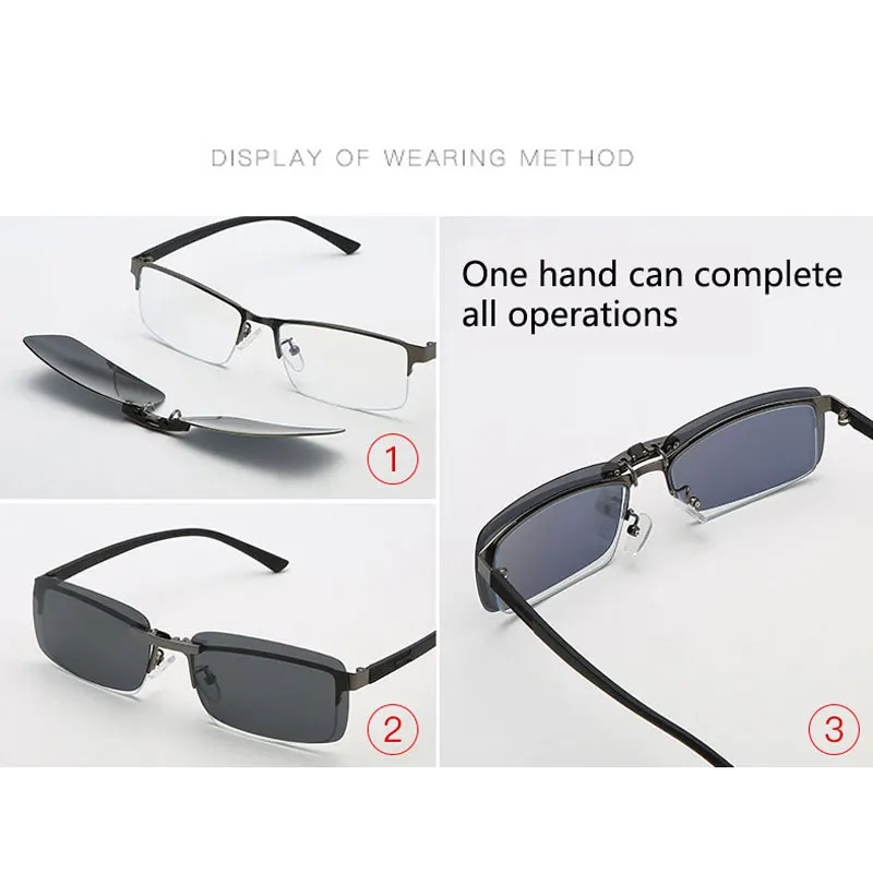 BOYSEEN Polarized Clip Sunglasses Driving Day Night Vision Lens Unisex Sport Fishing Myopia Glasses Men Women Travel Outdoor