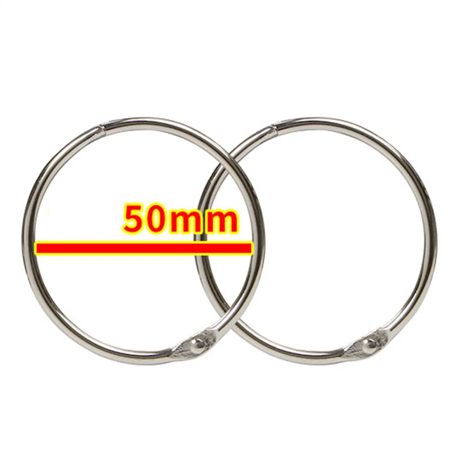 12 Pack Silver Round Binding Rings 50mm Loose Leaf Binder Rings for DIY Scrapbook Photo Album Notebook Memo Filing