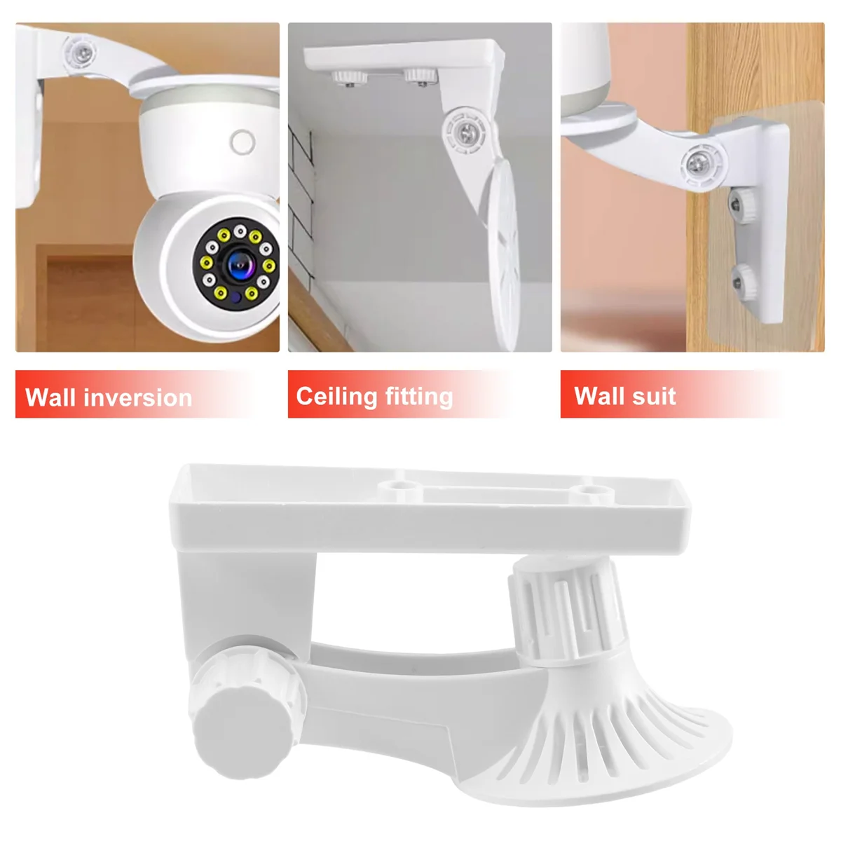 Soporte de montaje en pared para cámara, soporte de almacenamiento ajustable de 180 grados para cámara en la nube, serie 291, Wifi, cámara de seguridad para el hogar (blanco)