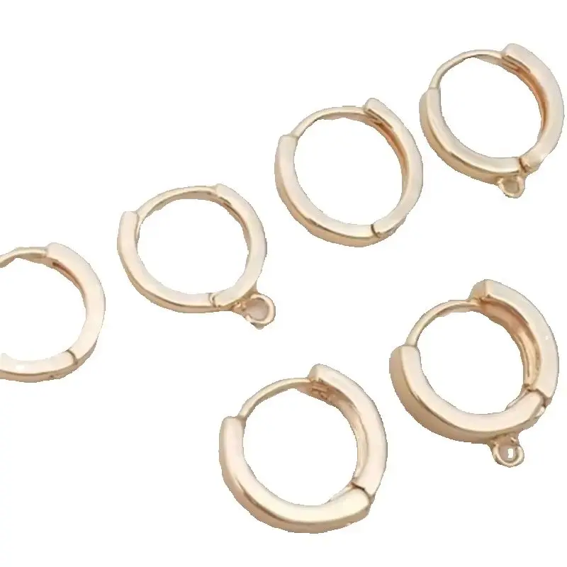 

14K Gold-plated Flat Earrings Circular with Hanging Ear Buckles Handmade DIY Earrings Handmade Ear Jewelry Accessories Materials