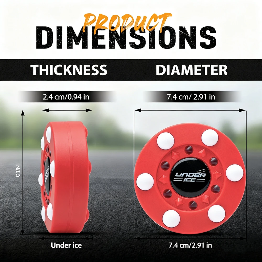 아이스 하키 퍽 트레이닝 퍽 플라스틱 하키 퍽 아스팔트 및 초원 스포츠 용품 훈련 액세서리로 재사용 가능