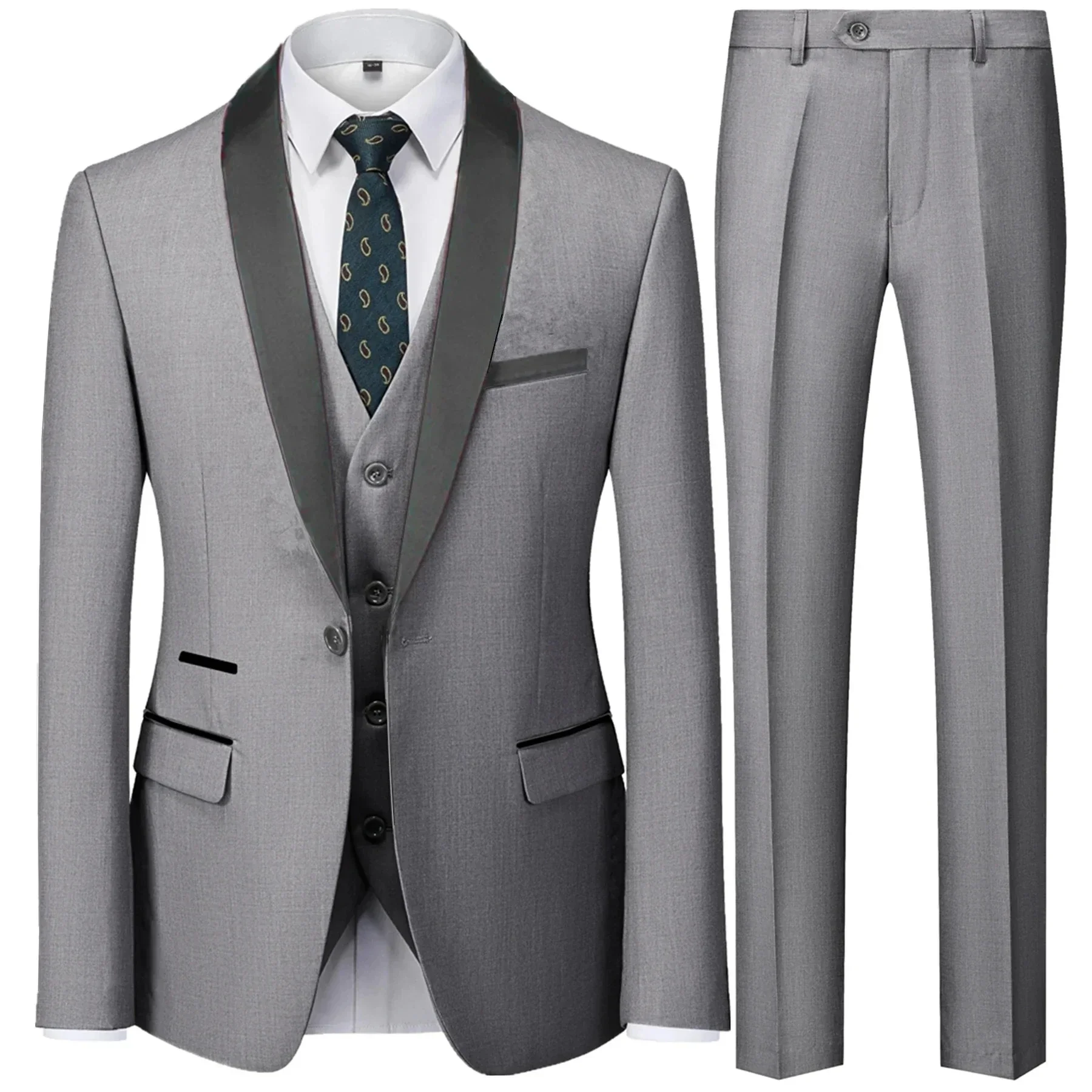 Formal business men\'s 3-piece set, British style wedding men\'s clothing