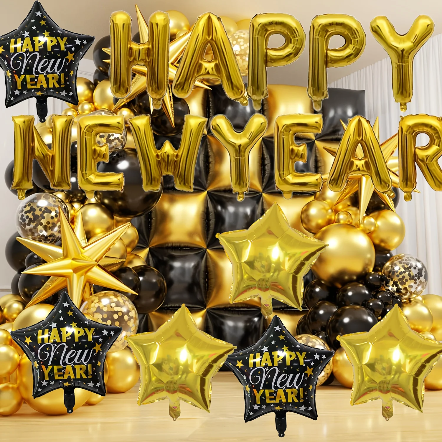 22 قطعة بالونات رسائل السنة الجديدة السعيدة 2026 بالونات تزيين السنة الجديدة ليلة رأس السنة لوازم الحفلات مهرجان صور الدعائم #2