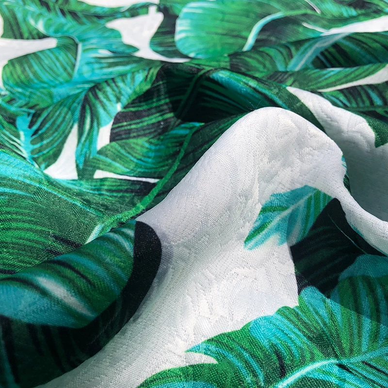 Banana Leaf Printed Thin Jacquard Or Poplin Cotton Fabric For Dress/Blouse Telas Para Costura Tissus DIY Cloth Sewing Material