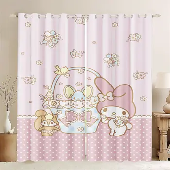 名創優品卡通窗簾美樂蒂3D印花兒童臥室客廳窗簾遮光隔間風格家居裝飾 10 最佳銷售 兒童房窗簾 - №6