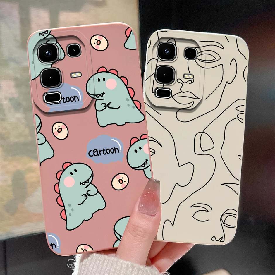 Fall Für Infinix Hinweis 50 Pro Plus 50x 50 s 4G 5G Nette Dinosaurier Cartoon Design stoßfest Weiche Silikon Stoßstange Zurück Abdeckung Fundas