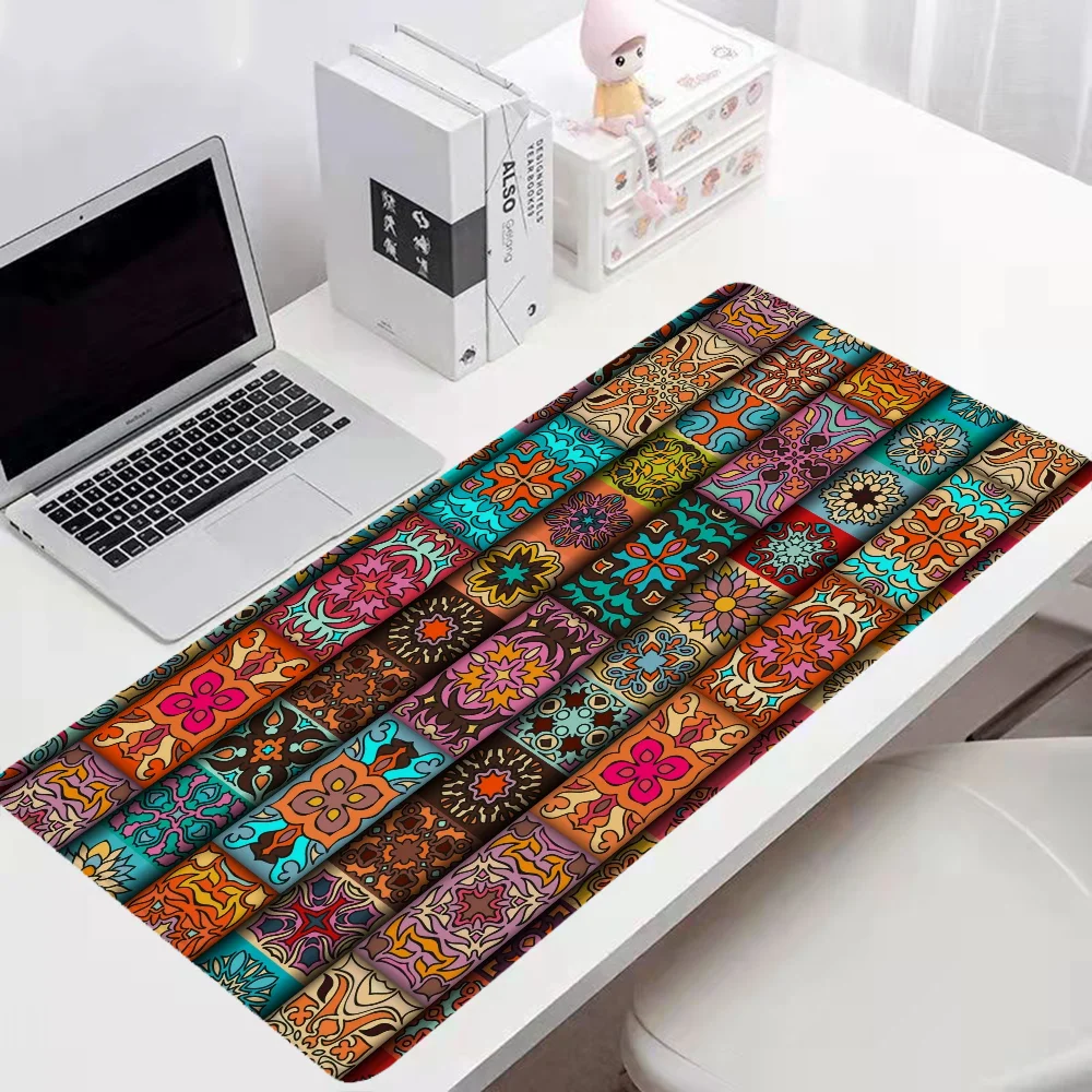 Moroccan Pattern Large Mouse Pad 900x400 Pc Gamer Setup Gaming Accessories Desktops Desk Mat Mousepad Mats Keyboard Extended Xxl