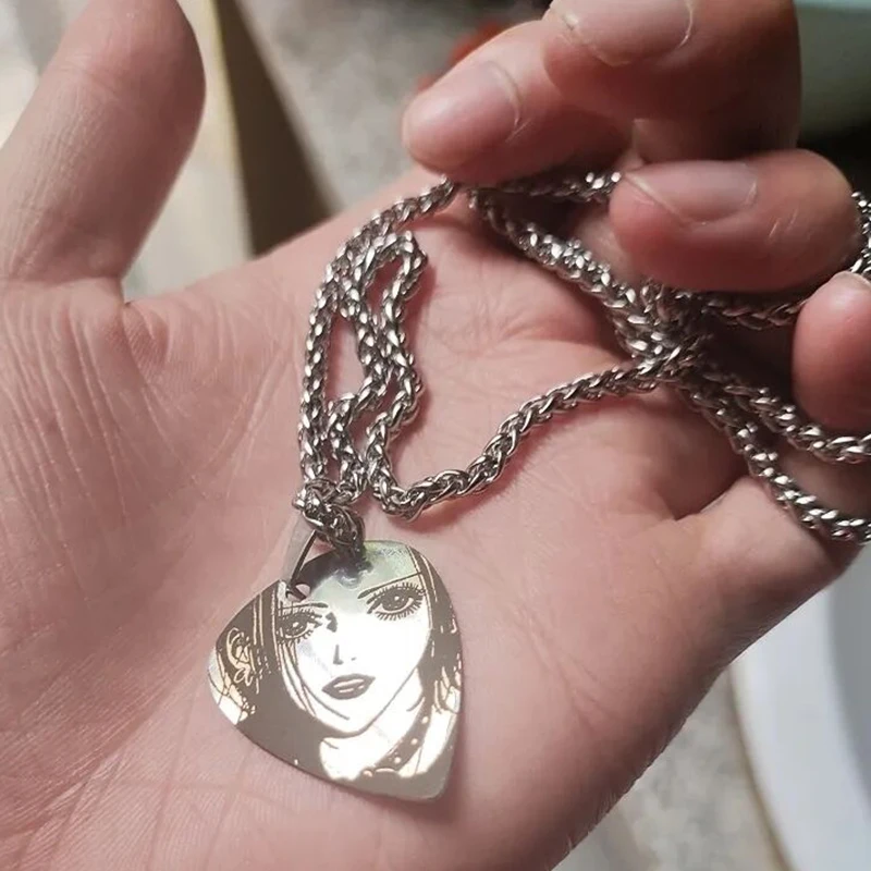 NANA Cosplay Anime Oosaki Nana ナナ Pendant Necklace Punk Men Women Alloy Chain Choker Guitar Pick Jewelry Accessories Fans Gift image 2