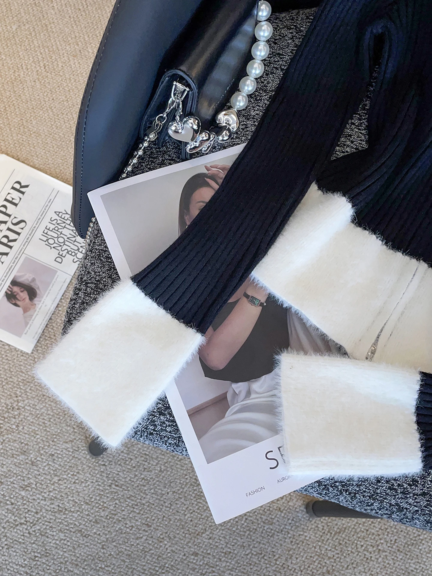 Cardigan tricoté haut de gamme pour femmes, manteau, col rabattu, collège, automne hiver, mode pour les déplacements, coupe régulière Simple