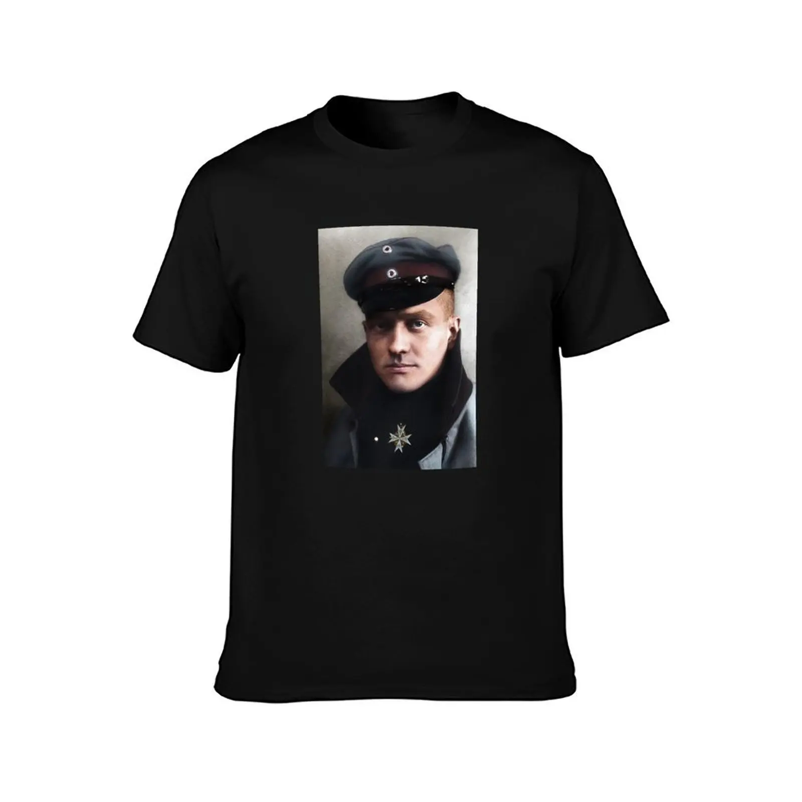 The Red Baron, Manfred von Richthofen, 1917 colorized T-Shirt cotton t shirts man 100% funny t shirts