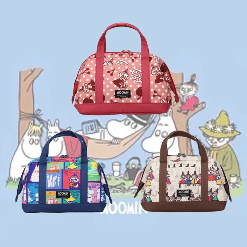 Hot Anime Moomin Series Handheld Lunch Box Kawaii Cartoon Role Little My Pattern Printing Portable Lunch Box Insulation Bag