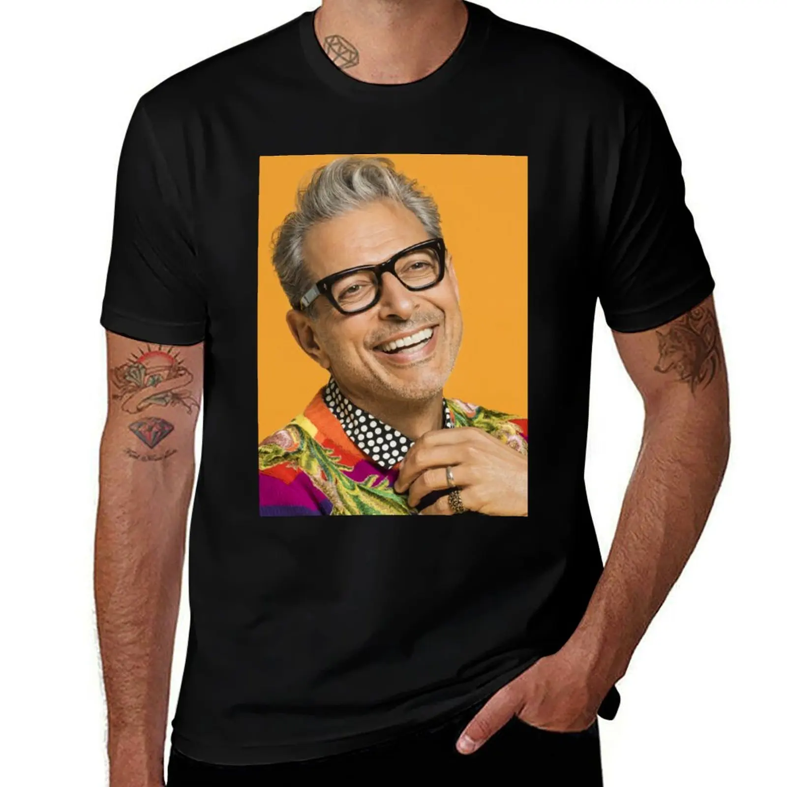 

Jeff Goldblum happy T-Shirt men t shirt cotton 100% printed t shirts for man T-Shirt