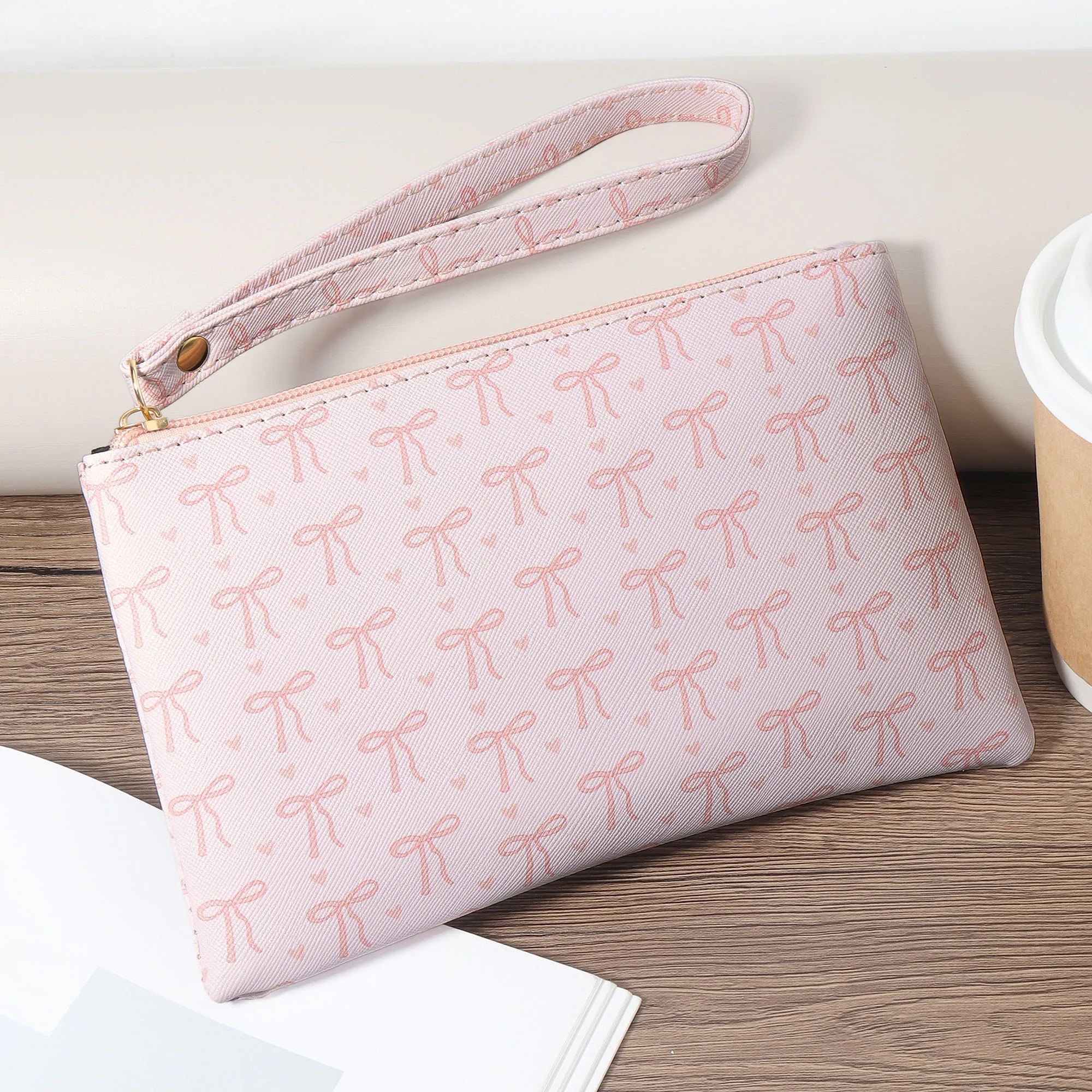 

Fashionable solid color coin wallet, high-quality large capacity multifunctional zipper phone and lipstick small storage bag, ha