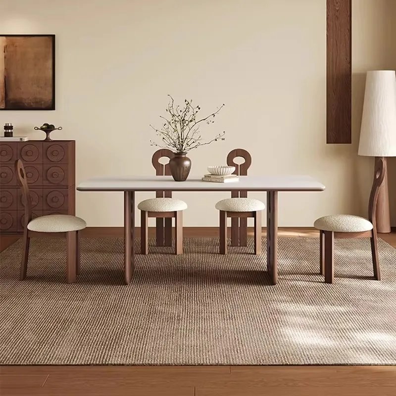 

Роскошный обеденный стол с столешницей из спеченного камня, современный минималистичный обеденный набор премиум-класса, дизайнерский обеденный стол для дома