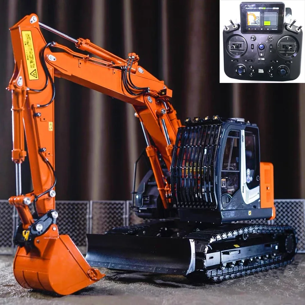 ZX135US RC Excavator 1/14 RC Hydraulic Small Short Tail Excavator RTR Version Crawler Metal Excavator Model Boy RC Car Toy