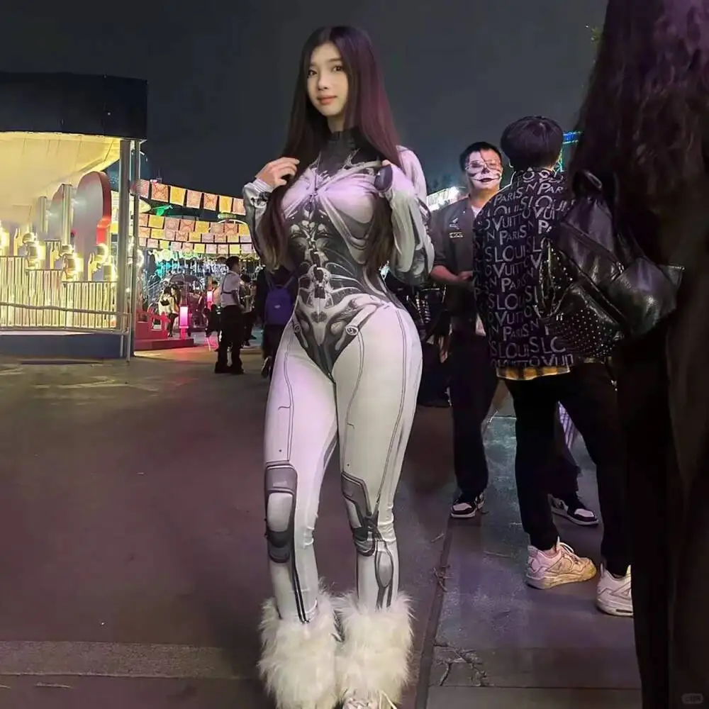 

Хэллоуин Косплей Костюм Взрослый Костюм Робота Tech-Savvy Ролевая Механическая Девушка Киберпанк Женский Наряд