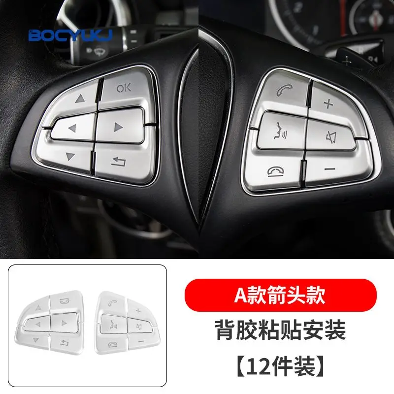 Car Center Console CD Multimedia Buttons Decals Trim For Mercedes-Benz A B Class GLA CLA W176 X156 Interior Sticker Accessories