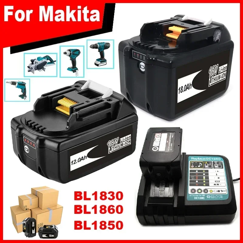 

original Makita Rechargeable 18V 12.0Ah Li-Ion Battery BL1830 BL1815 BL1860 BL1840 194205-3 Replacement Power Tools Battery