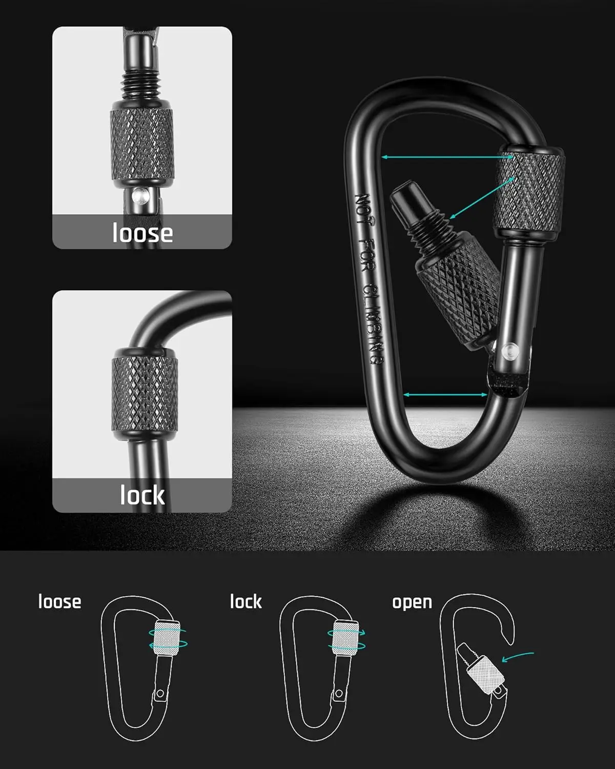 TISUR Magnetic Quick Release Keychain,Magnet Carabiner Clip Key Holder, Detachable Key Chain Rings for Car Keys, Accessories