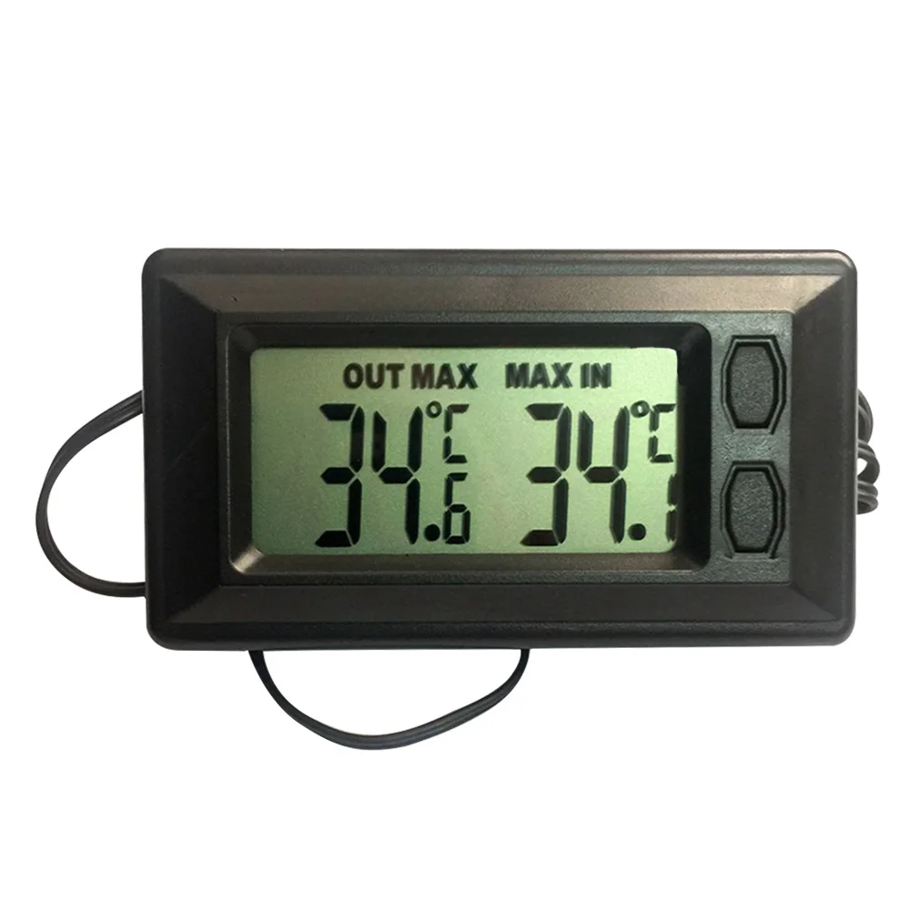 Thermomètre Digital Pour Voiture - Ventouse LCD - Argent - Dimensions 8,9 Cm