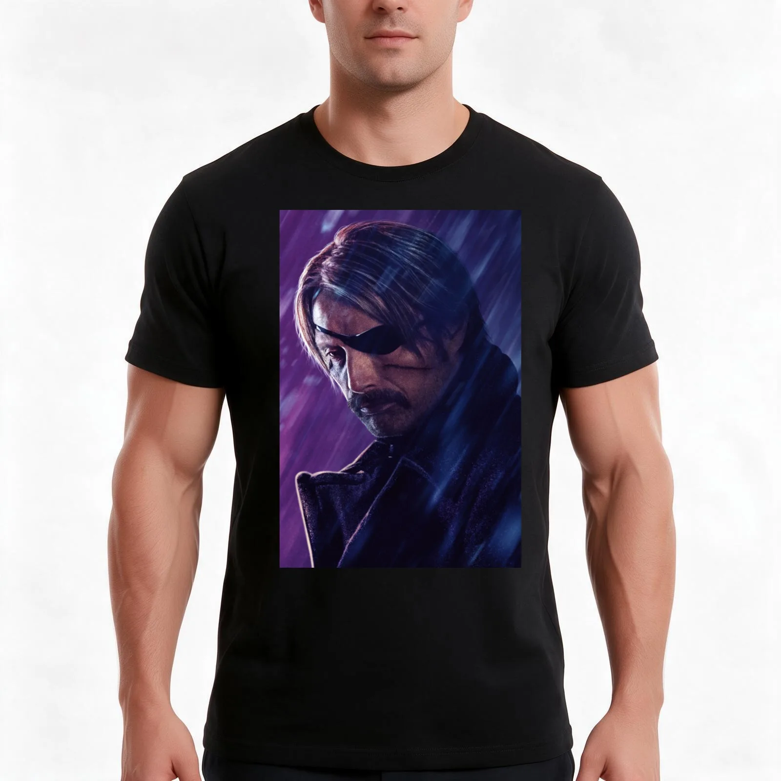 Polar Mads Mikkelsen T-Shirt, Summer Casual Cotton Tee, Oversized Streetwear Tops, Vintage Graphic Print, Loose Fit Short Sleeve