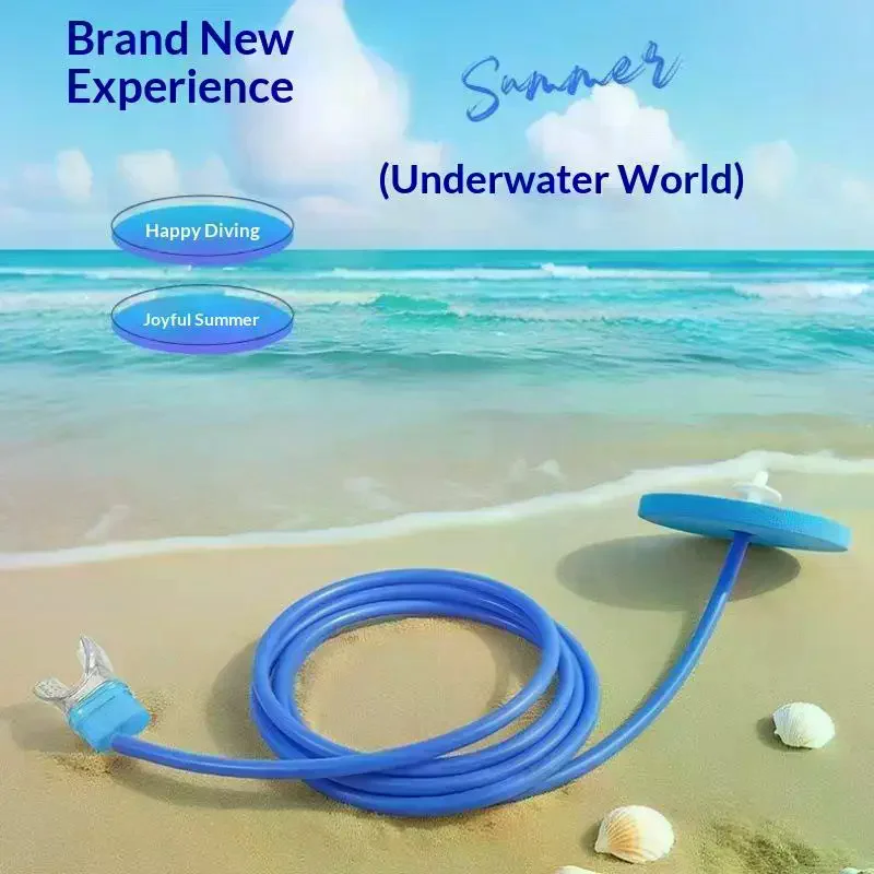 Full Dry Long Snorkel Tube 1m 1.5m 2m  4m Silicone Mouthpiece Floating Valve Anti Water Entry For Adults Swim Training