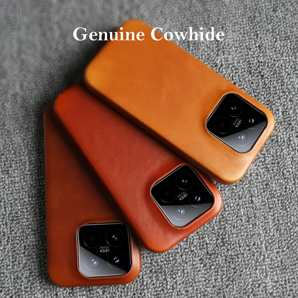 

Oil Wax Genuine Leather Phone Case for Xiaomi 17 Pro Max 15 15S 14 Ultra 14T 13 13T 12 12T Pro Full Protection Shockproof Cover