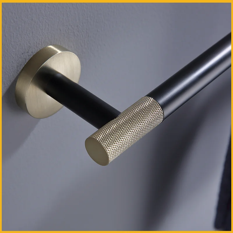 

Rose Gold Bathroom Hardware Accessories Set Wall-mounted Towel Bar Set Hook Towel Rack Paper Towel Stand Gold Black Round Gold