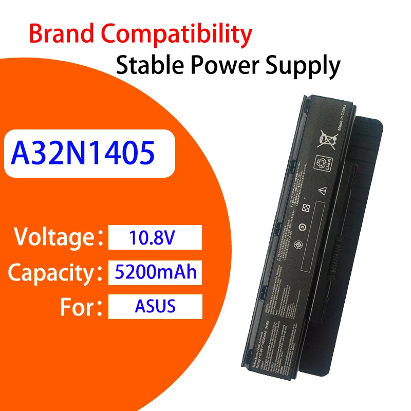 

Long Lasting Replacement Battery For ASUS A32N1405 N551JM N551JW N551Z N551V N751 N771 G771JM G771JK 10.8V 5200mAh