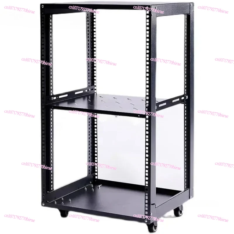 

12U Simple Open Cabinet with 4 Wheels for Server/Shielded Cabinet 18U Mobile Audio Amplifier Case Support Rack