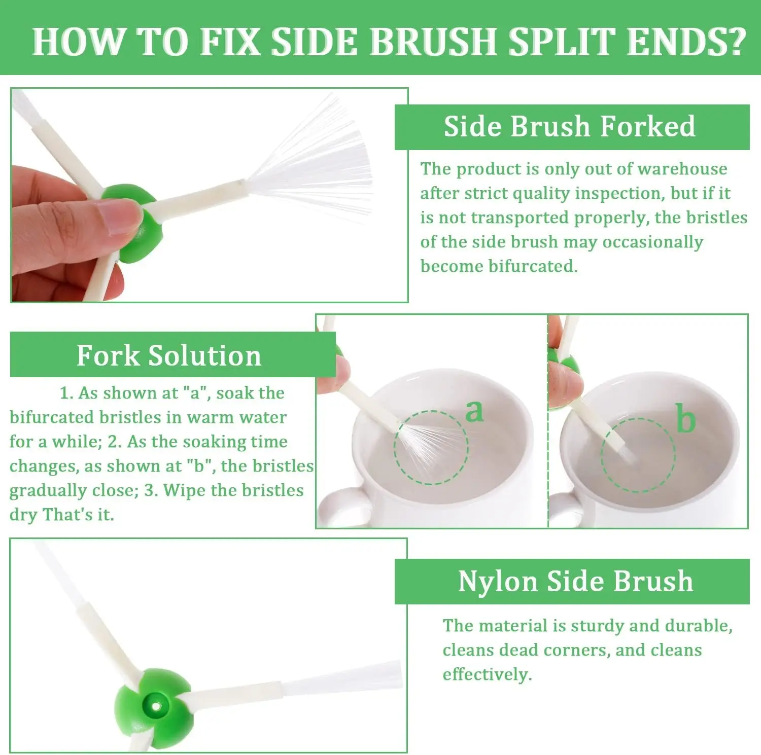 Escova lateral para iRobot, aspirador de pó, i3, i3, i4, i6, i7, i7, i8, i8 Plus, E5, E6, E7, J7, J7 Plus, 12pcs