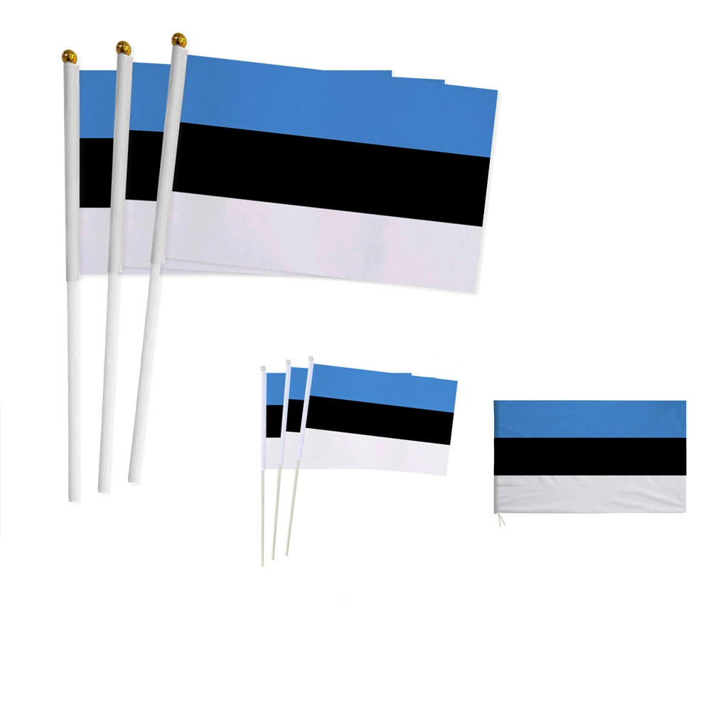 Z-ONE FLAG   Estonia Hand Flag 14*21cm Estonian National Hand Waving Small Flag World European Countries Decor