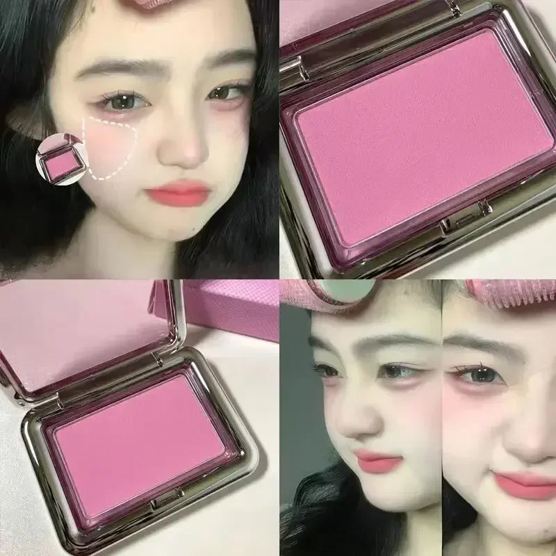 Face Blusher Matte Natural Cheek Tint Brighten Face Waterproof Face Contouring Cosmetics Blush Powder Soft Female Makeup