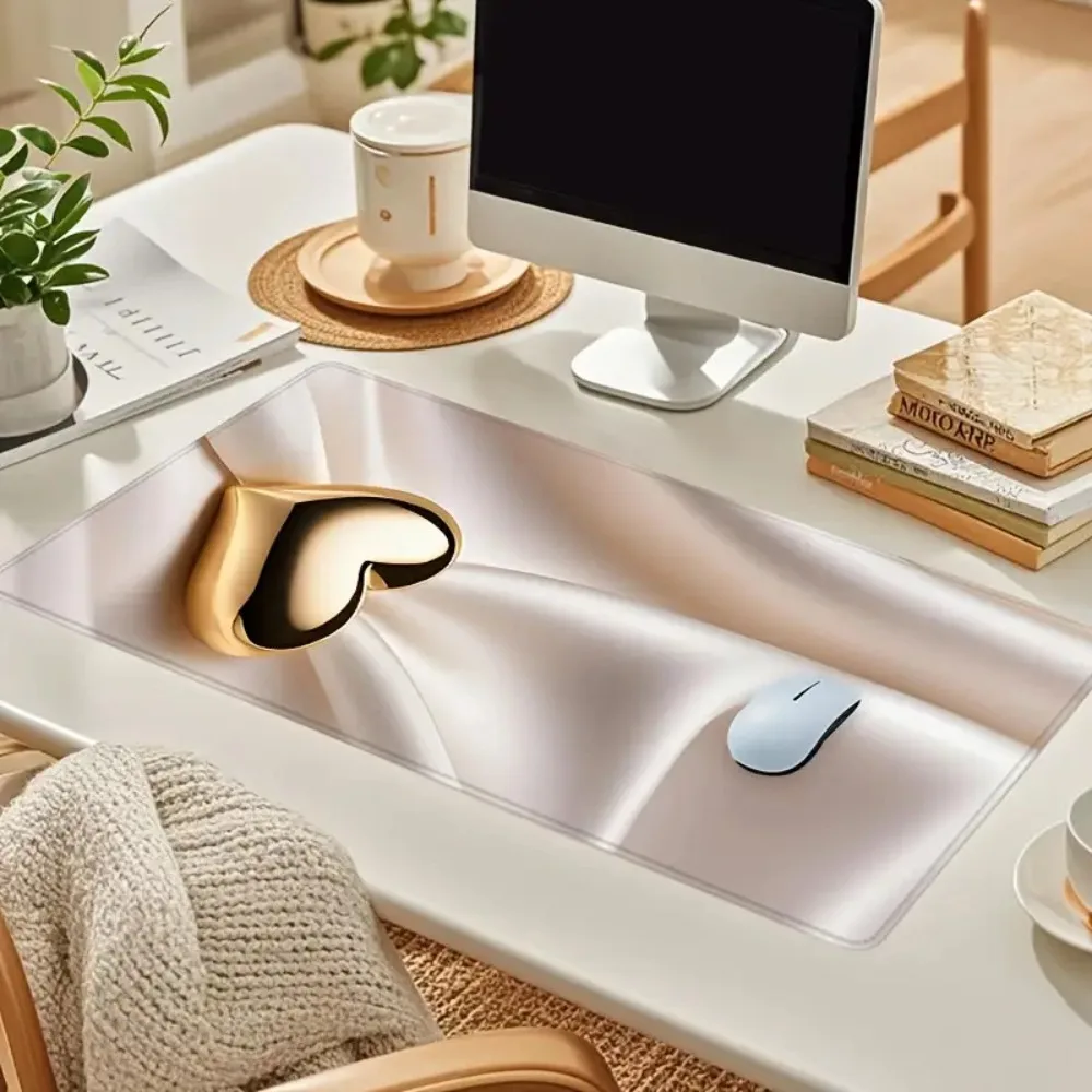 Golden heart-shaped mouse pad computer desk accessories pk control 1 mousepad mouse mat 키보드 손목받침대 muismat xxl 마우스패드 대형