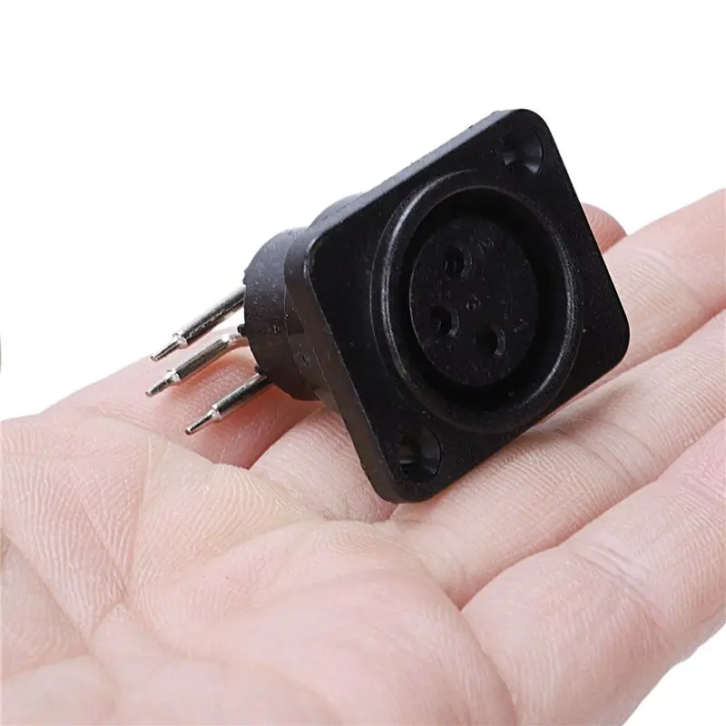 80Pcs Black XLR 3Pin Female Jack Panel Mount Chassis PCB Socket Connector