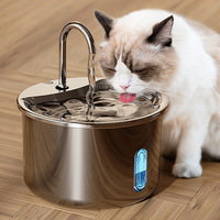 2L Stainless Steel Pet Water Dispenser Automatic Cat Water Fountain USB Mute for Cat Dog Filter Fountain Smart Drinking Bowl