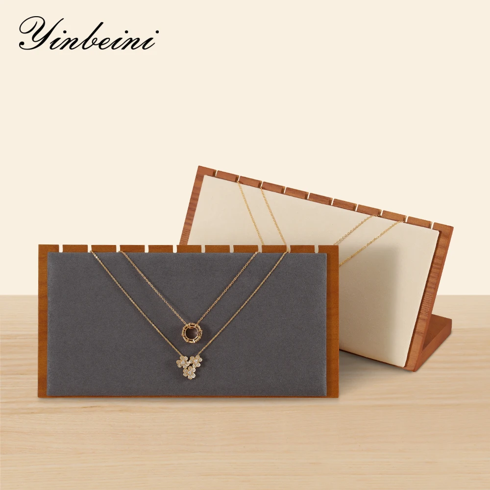 YinBeiNi Wooden Necklace Storage Stand Pendant Display Holder Long Chain Jewelry Organizers Wood Rack SM062