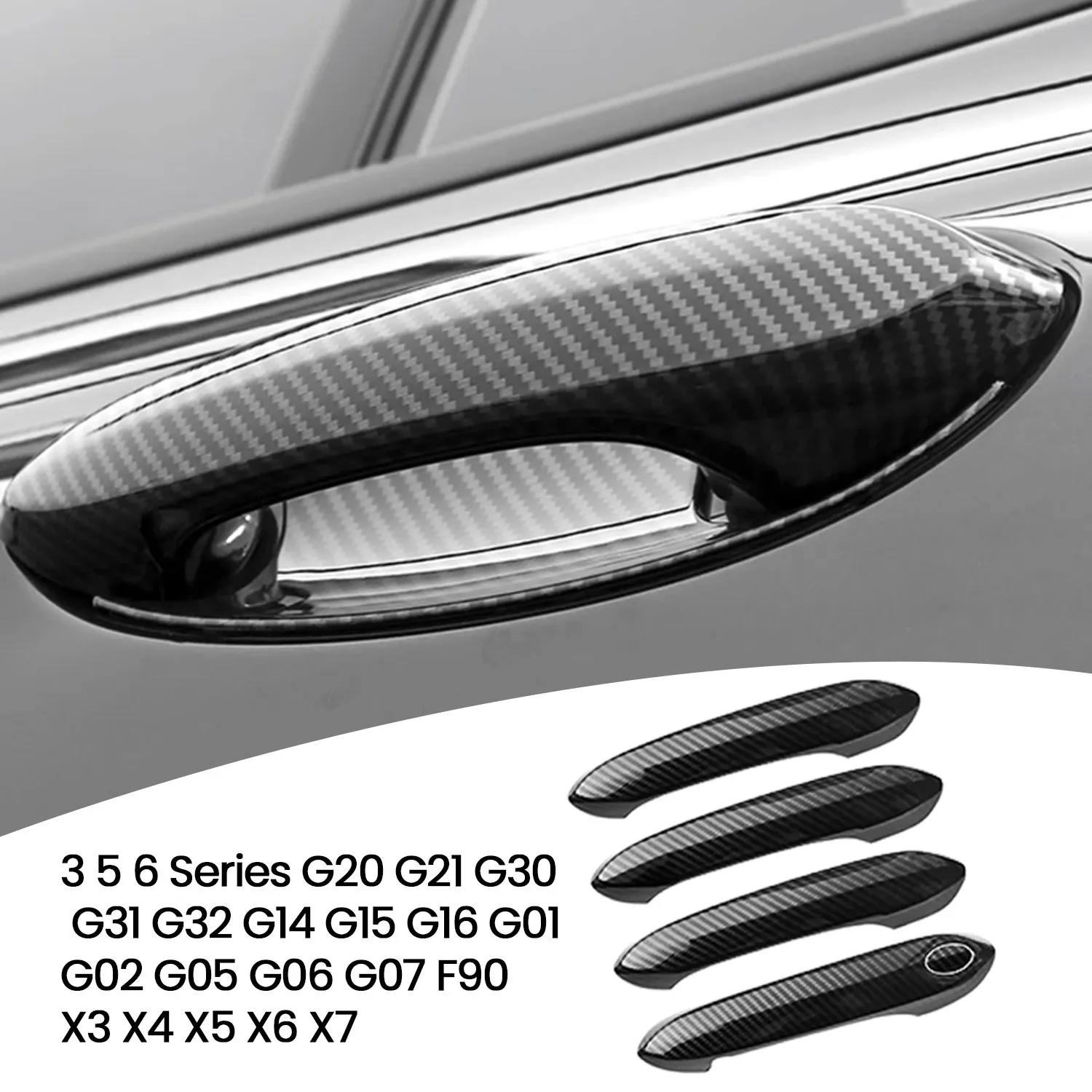 Carbon Fiber Outside Exterior Door Handle Cover Trim For 3 5 6 Series G20 G30 G31 G32 G01 G02 G05 G06 X3 X4 X5 X6