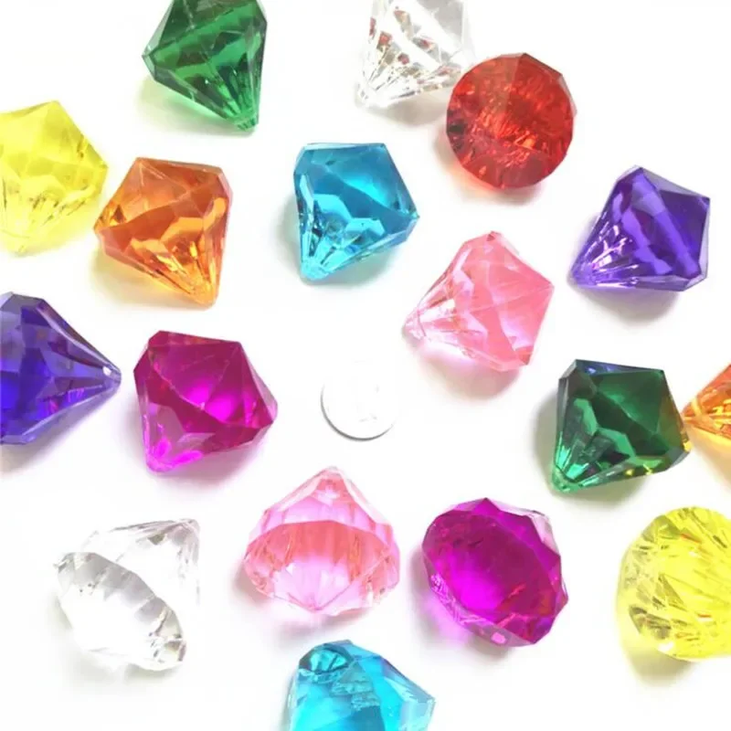 Colorful Faux Diamond Jewels Treasure Chest Pirate Acrylic Crystal Gems Cosplay Props Halloween Party Wedding Birthday Cosplay image 3