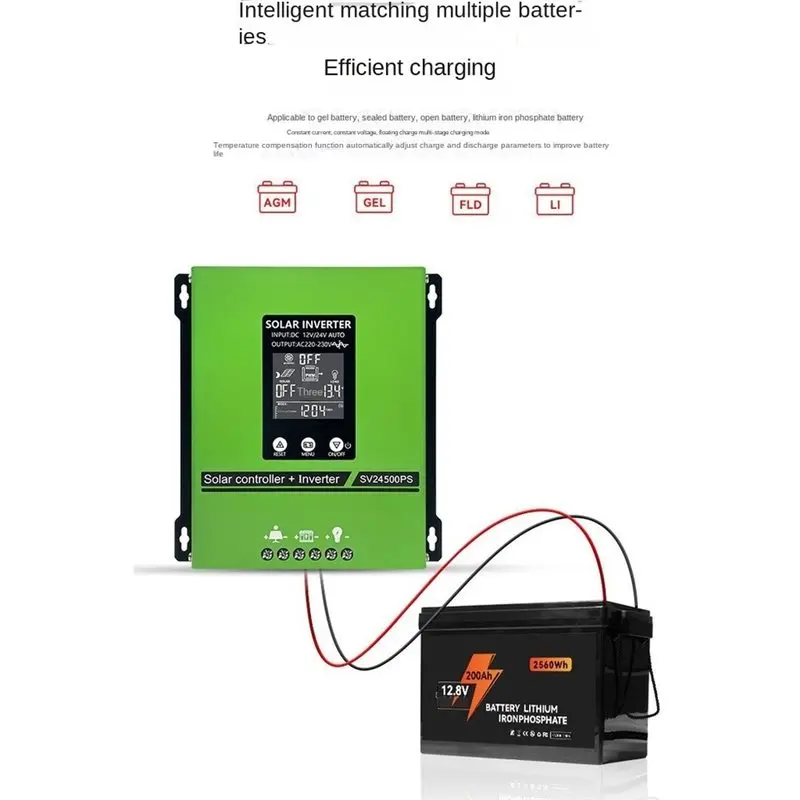 A97I-Single-Phase Solar Power12v24v Photovoltaic Charging And Off-Grid Inverter Control Integrated Unit500wpure Sine Wave
