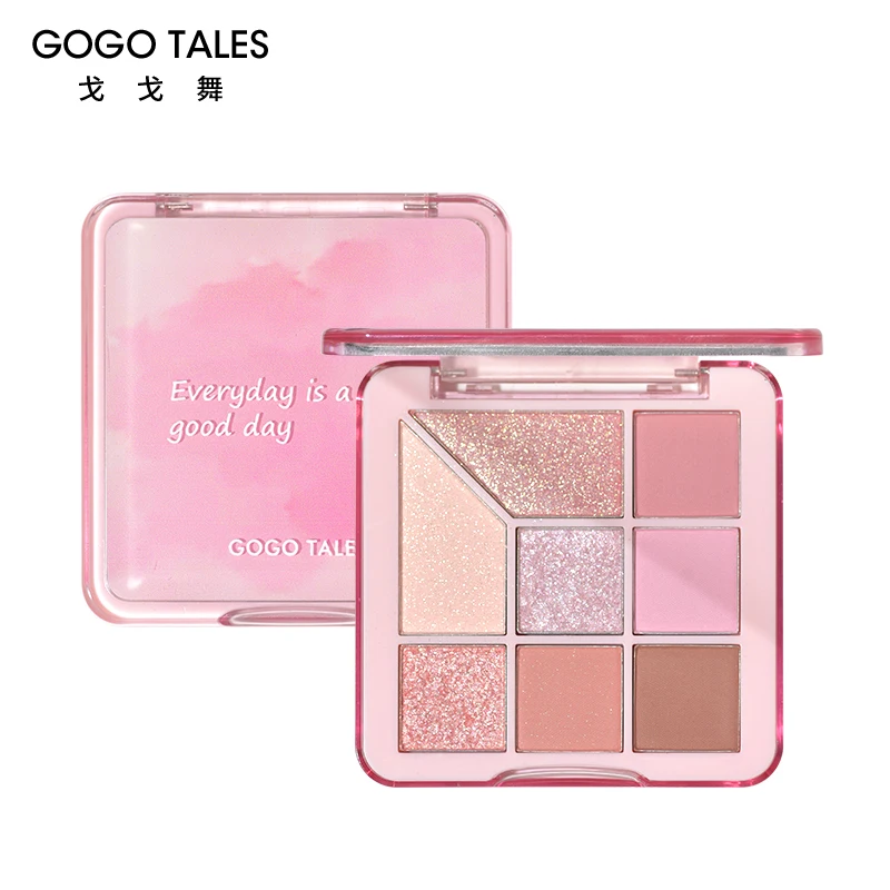 gogotales 8 color eyeshadow disc milk tea smoke pink matte pearlescent