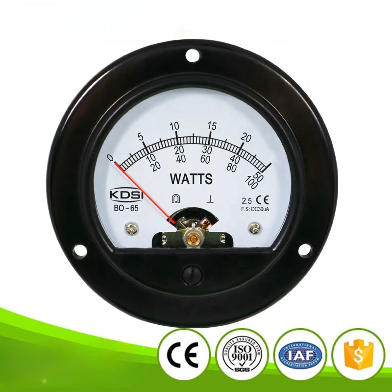 For BO-65 DC30uA 25/50/100 WATTS dc analog round panel mount meter